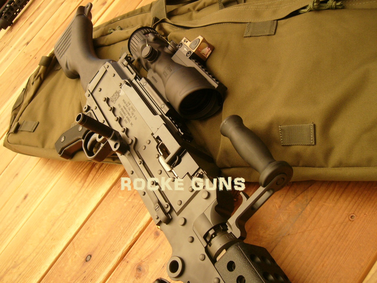 M240 Machine gun civvie legal 2000 RDS belted ammo two issue optics.