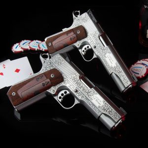 ED BROWN CUSTOM SET "PAIR OF ACES" MASTER ENGRAVED